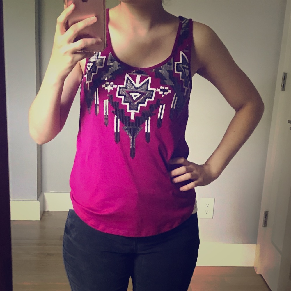 Express sequin top
